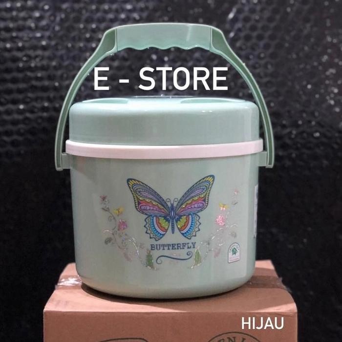 Termos Nasi Mini Rice Bucket Rantang Nasi Motif 1,5 Liter Green Leaf Gratisongkir