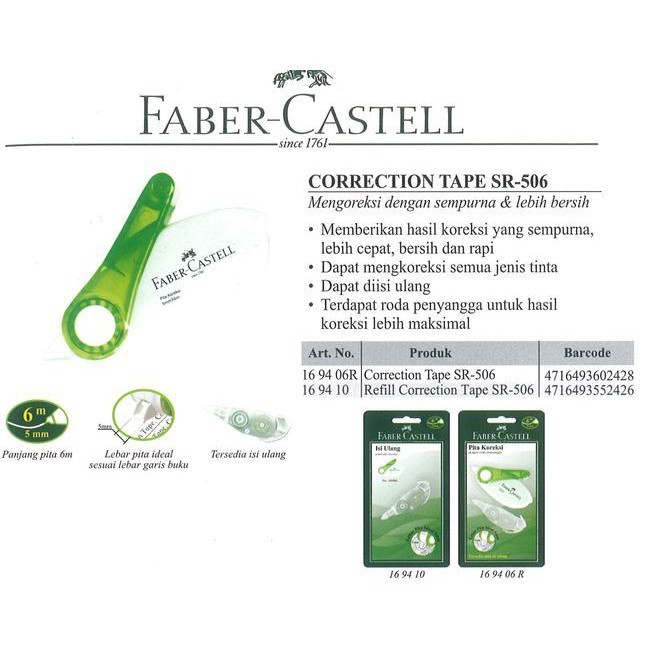 

Correction Tape Faber Castell 6 meter SR-506