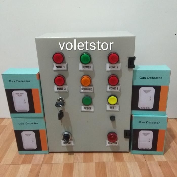Panel gas 4 Zone+4 detector gas DC 12 V