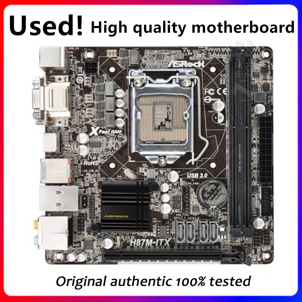MINI ITX For ASRock H87M-ITX Desktop Motherboard H87 LGA 1150 DDR3  SATA3 USB3.0 HDMI Original Used 