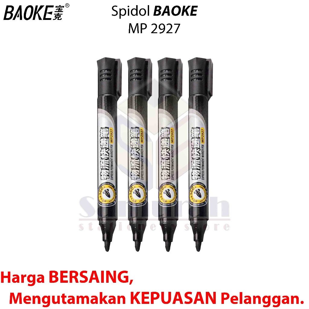 

Spidol Murah Baoke Permanen MP 2927 isi 10 pcs / Permanent Marker MP-2927 Box