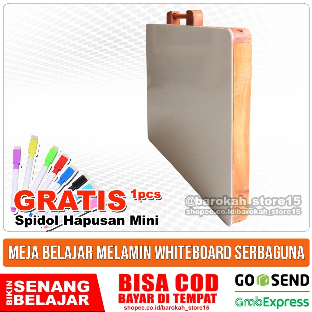 

Meja Lipat/Belajar/ Polos/Meja laptop Bonus Gratis Spidol Wipe Clean Whiteboard