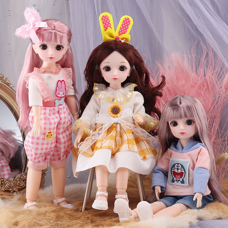 12 In  30 Cm Bjd Anime Doll With Clothes Kids Girls 4 To 16 Years Dollhouse Accessories Skirt Hat