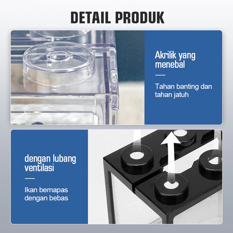 AQUARIUM MINI LEGO IKAN CUPANG STACKABLE 6 WARNA - BISA PASANG LAMPU, COCOK UNTUK IKAN CUPANG