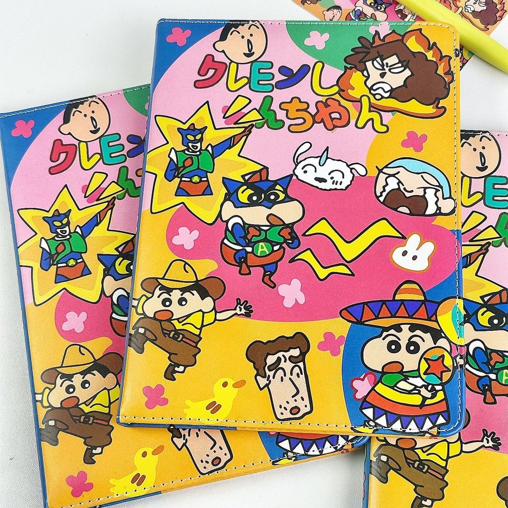 

A5 Leather Cover Notebook Crayon Shin-Chan Fully Painted Inner Page Student Lovable Hand Paint Diary