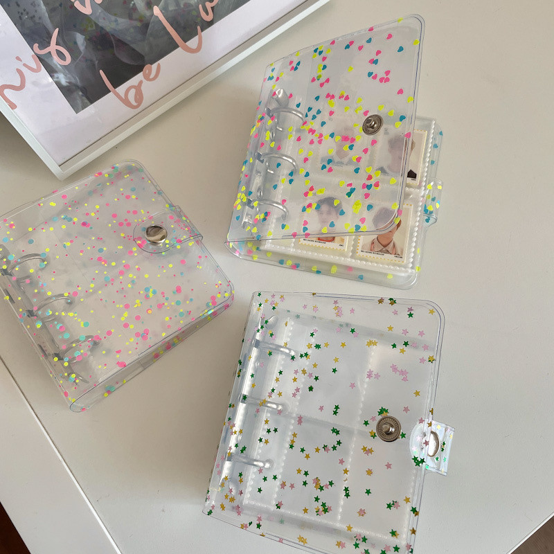 

Skysonic 1-Inch 2-Inch 3-Inch Photo Album Cover Mini Binder Star Transparent Collect Book Korean