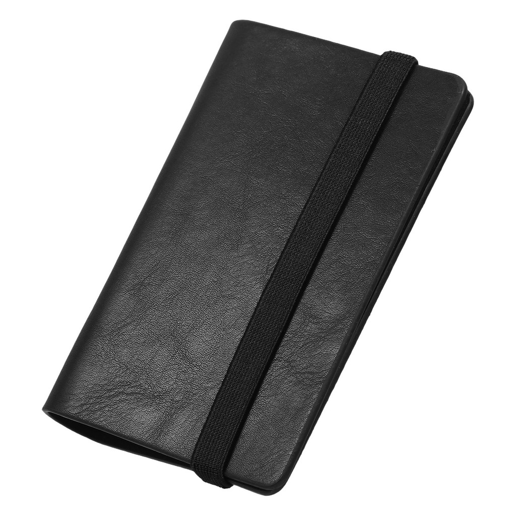 

Black Pu Loose-Leaf Notebook Case Cover For Women Compact Portable Planner Binder Pocket Protector