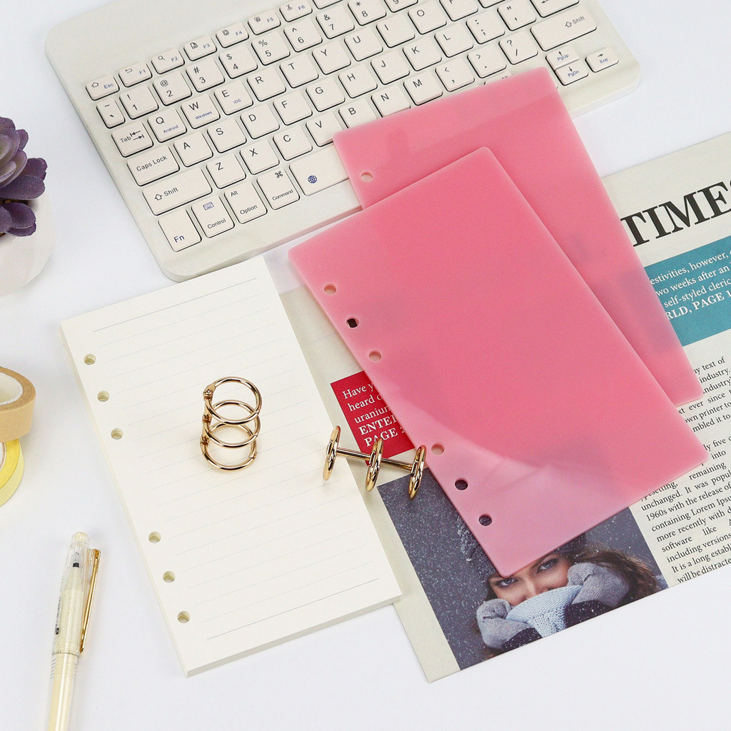 

A6 Binder Acrylic Case Notebook, 2Pcs Pmma Board With Metail Ring, Diy Junk Journal Notebook Set, 45