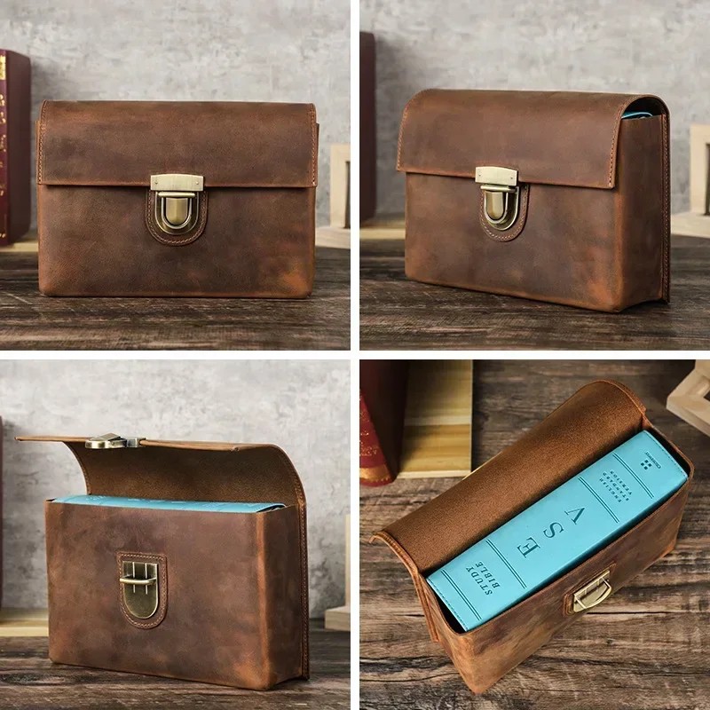 

Luxury Retro Genuine Leather Notebook Cover Case With Snap Diary Handmade Sketchbook Cover Business