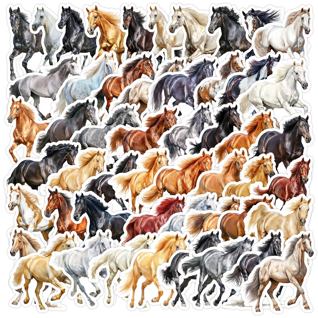 

10/50Pcs Cute Cartoon Horse Stickers Watercolor Decals Kid Toy Laptop Motorcycle Luggage Snowboard