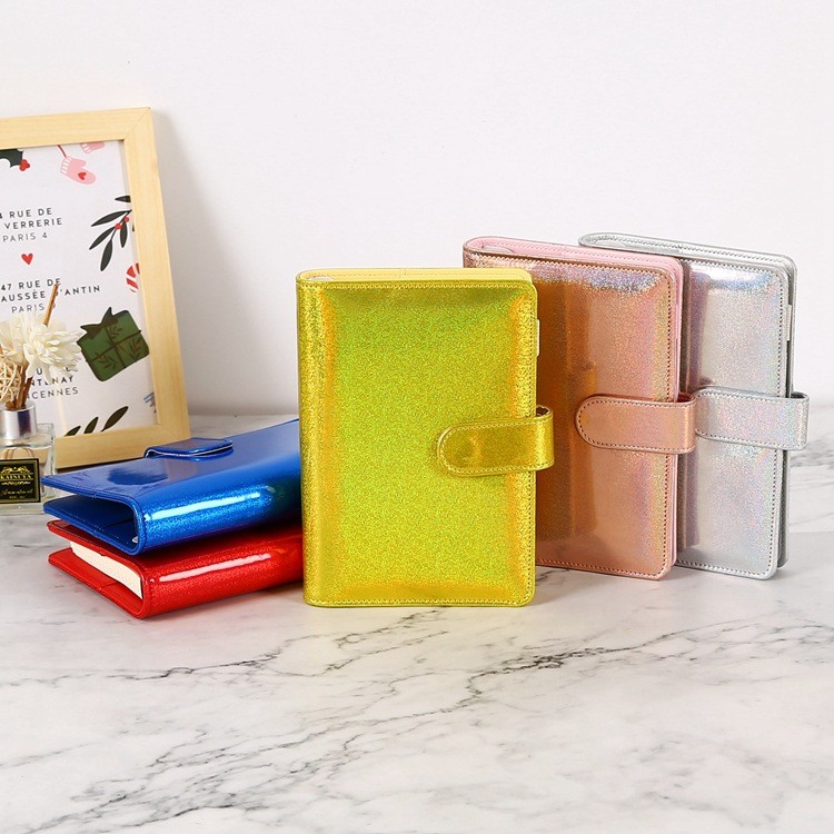 

A6/A5 Diy Macaroon Laser Glitter Color Pu Leather Binder Notebook Cover Diary Agenda Planner Paper