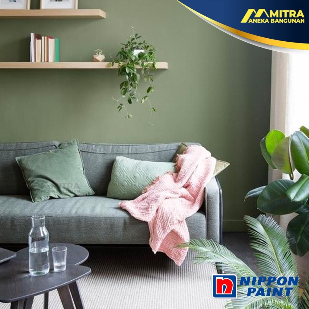 Bararoomkey_ Cat Tembok Eksterior Interior Nippon Paint Torrents Np Bgg 1758 D / Sage Green Hijau /