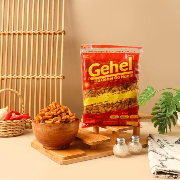

MAKARONI GEHEL 200gr - Makanan Ringan cemilan Pedas Food Snack Keripik Goreng