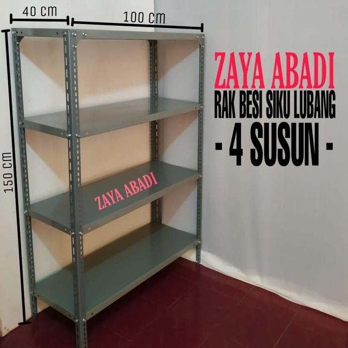 Rak Besi Siku Gudang Serbaguna 4 Susun Ambalan 100x40x150cm gjah