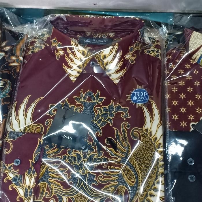 Alisan Batik Pria Lengan Panjang Motif Klasik Bahan Cotton Size S-Xl Kemeja Regular & Slimfit