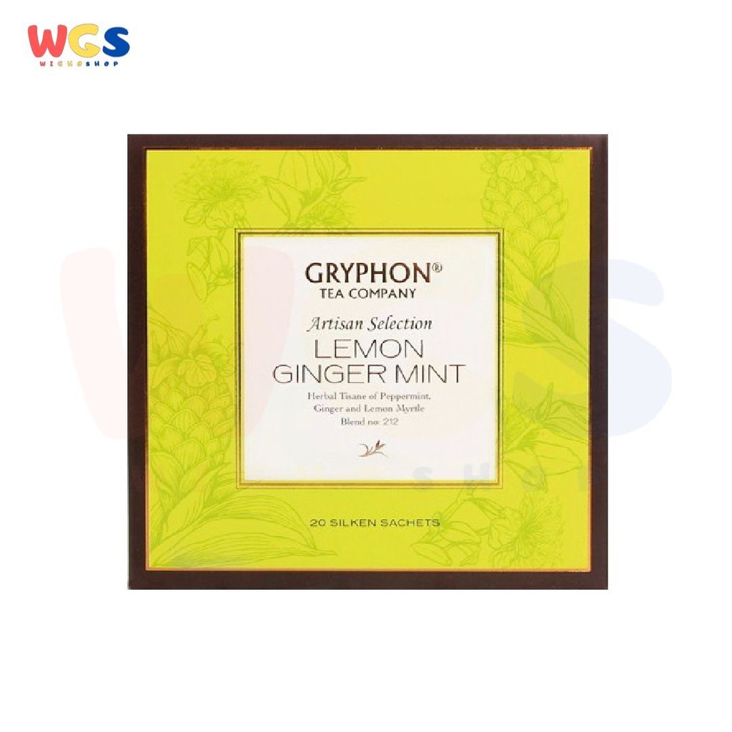 

READYY! Gryphon Tea Bag Lemon Ginger Mint Herbal Tisane of Peppermint 1 Silken Sachet