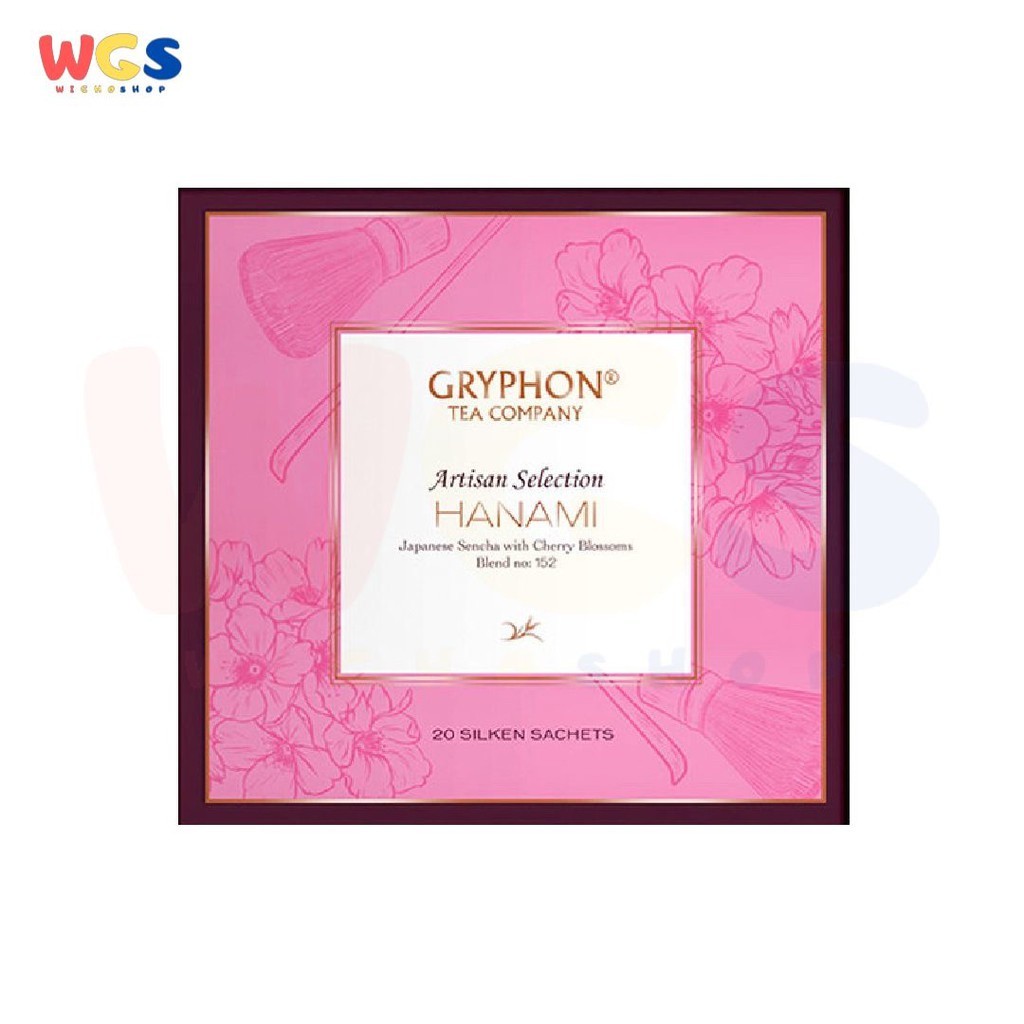 

READYY! Gryphon Tea Bag Hanami Japanese Tea Sencha With Cherry Blossoms 1 Silken Sachet