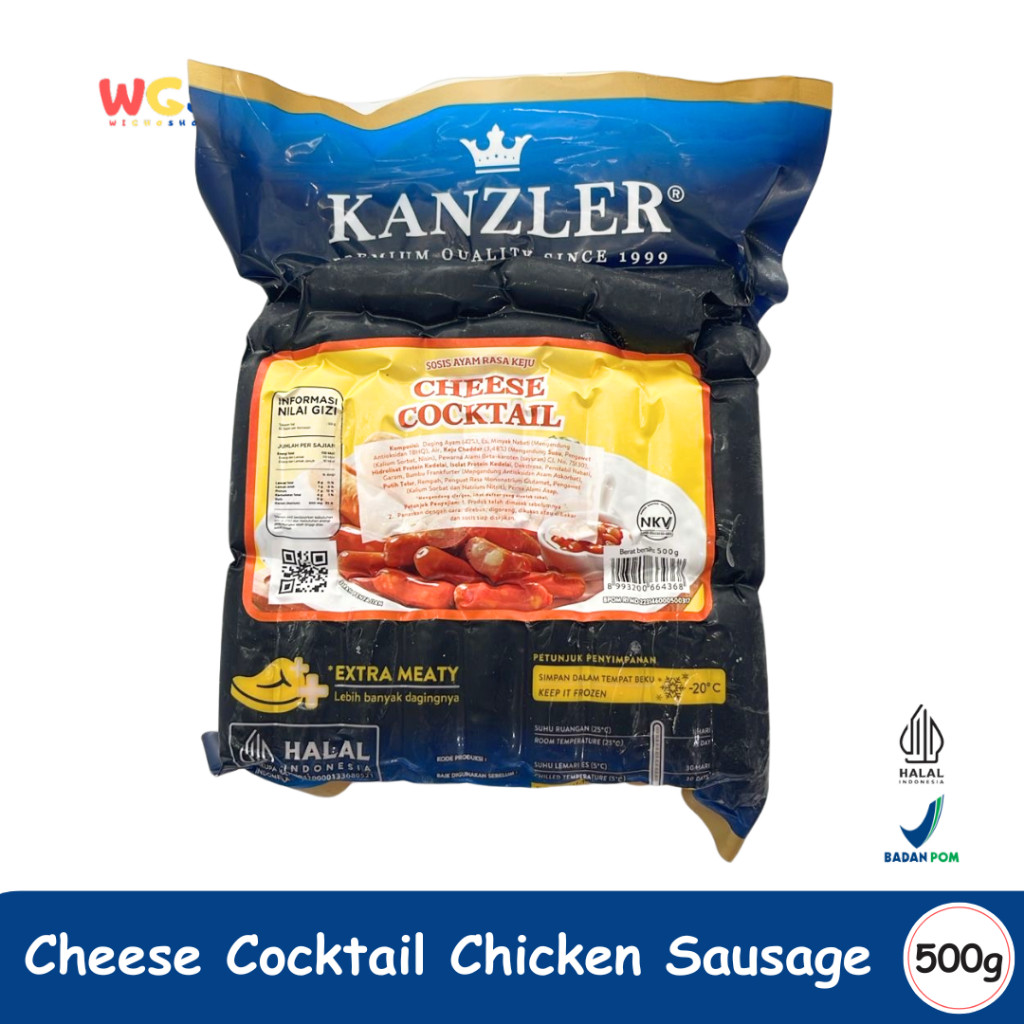 

READYY! KANZLER Cheese Cocktail Chicken Sausage 500g Sosis Ayam Keju Premium, Lezat & Extra Meaty!