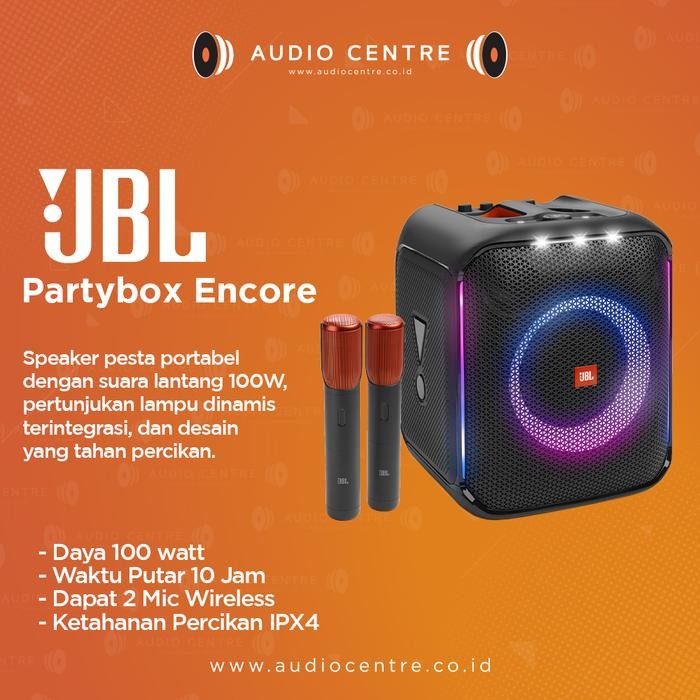 Terbaru Jbl Partybox Encore Bluetooth Speaker & 2 Mic Wireless Original Ims