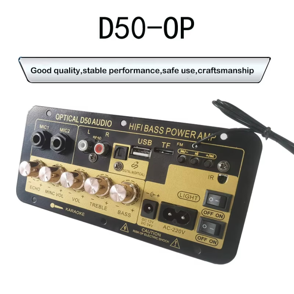 

Papan Penguat Daya Audio Mobil Digital Bluetooth 220V Digital Car Audio Power Amplifier Board Bluetooth 220V Warna Hitam/Gold