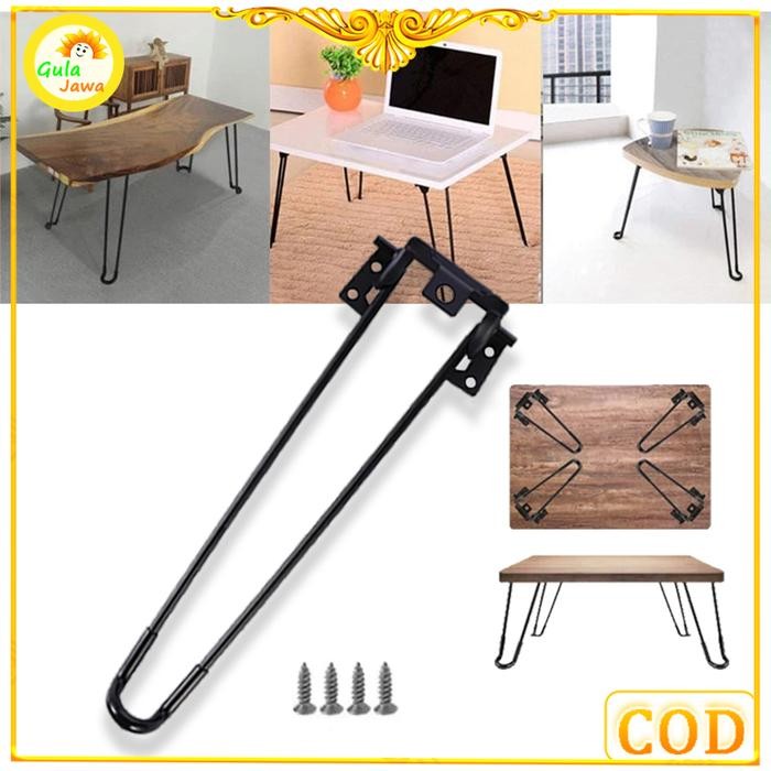 PREMIUM 43cm Kaki Meja Lipat Besi Engsel Meja Lipat Flexible Aksesories
