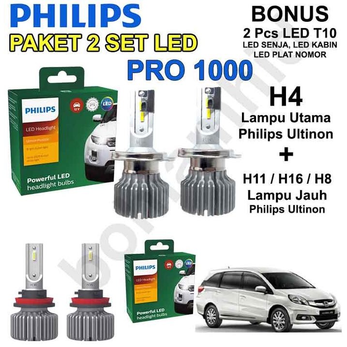 PREMIUM Paket LED Mobilio, New Mobilio 2Set Philips Ultinon PRO1000 H4 + H11