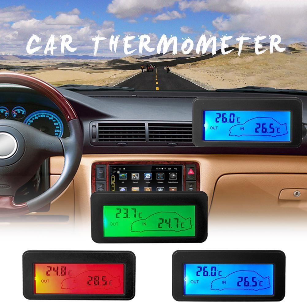 DC 12V Termometer Mobil Monitor Instrumen Suhu Kendaraan Dalam Ruangan Luar Ruangan