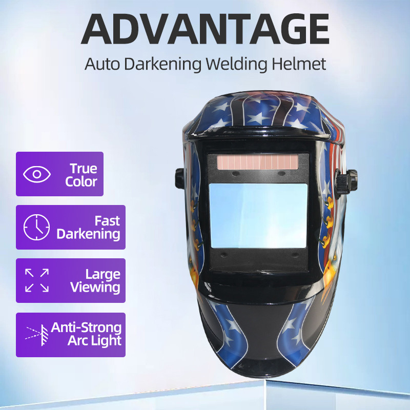 Sensor Busur 4 Besar DIN5-DIN13 Masker Las Warna Asli Pengasah TIG MIG MMA Gelap Otomatis Surya/Tutu