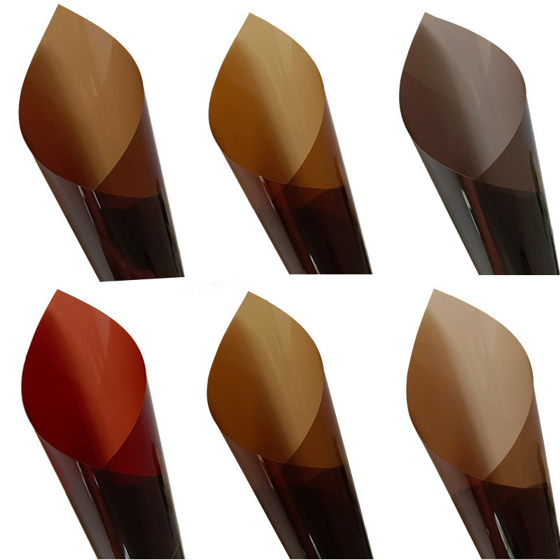 Kaca Film Coklat Muda Teh Gelap Dekorasi Jendela Interior Stiker Balkon Transparan Ganda Vinilo Adhe