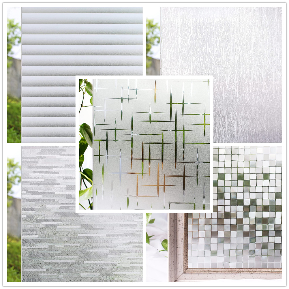 Dekorasi Film Privasi Jendela Buram Non-perekat Stiker Jendela Buram Film Kaca Tempel Patri Dapat Di