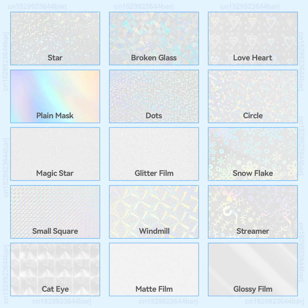 20 Sheets Self-adhesive Cold Laminating Flim A4 Transparent Holographic Star Paper Film DIY Package 