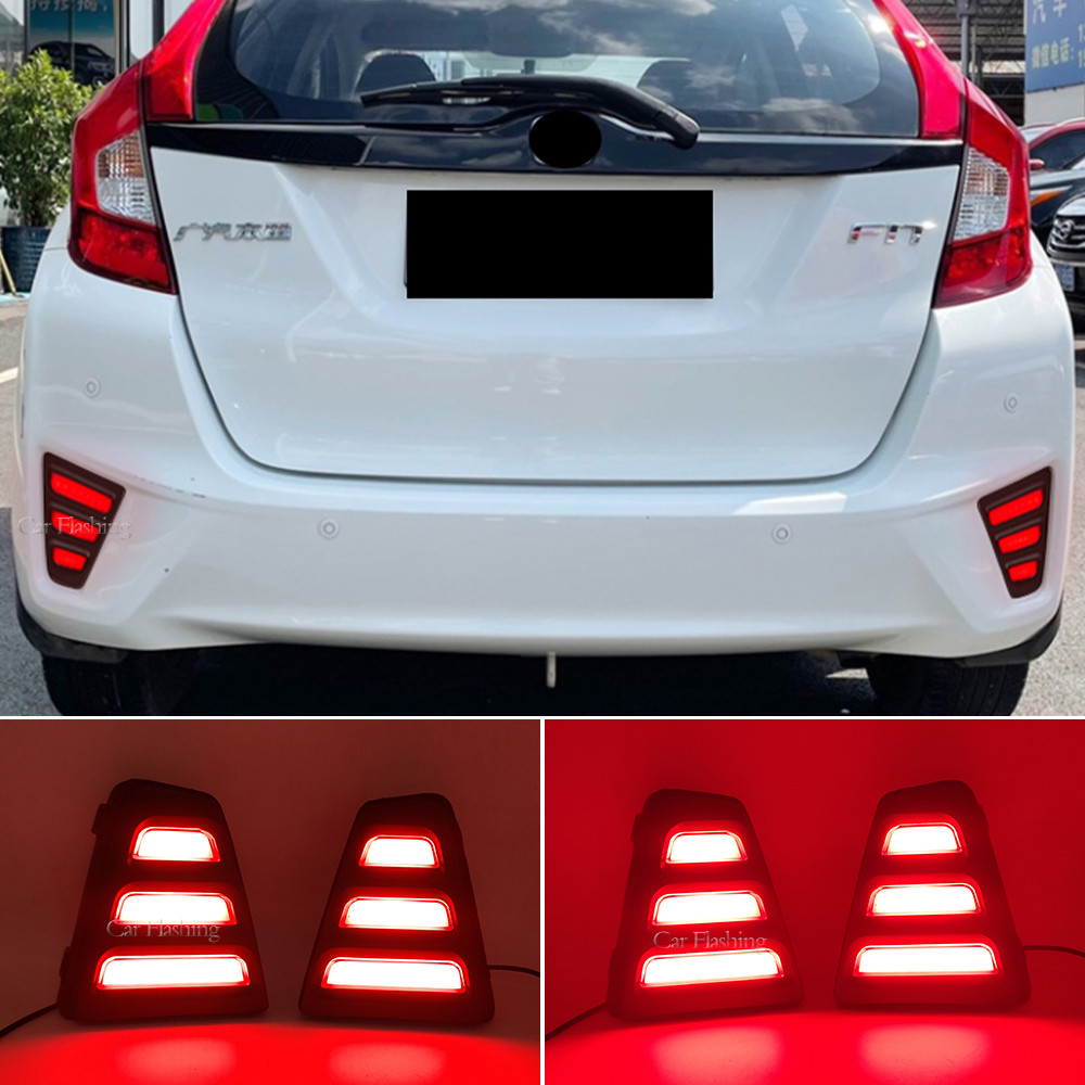 2 Buah Lampu Kabut Belakang LED Mobil Lampu Rem Lampu Sein Lampu Mundur untuk Honda Jazz FIT 2014 20
