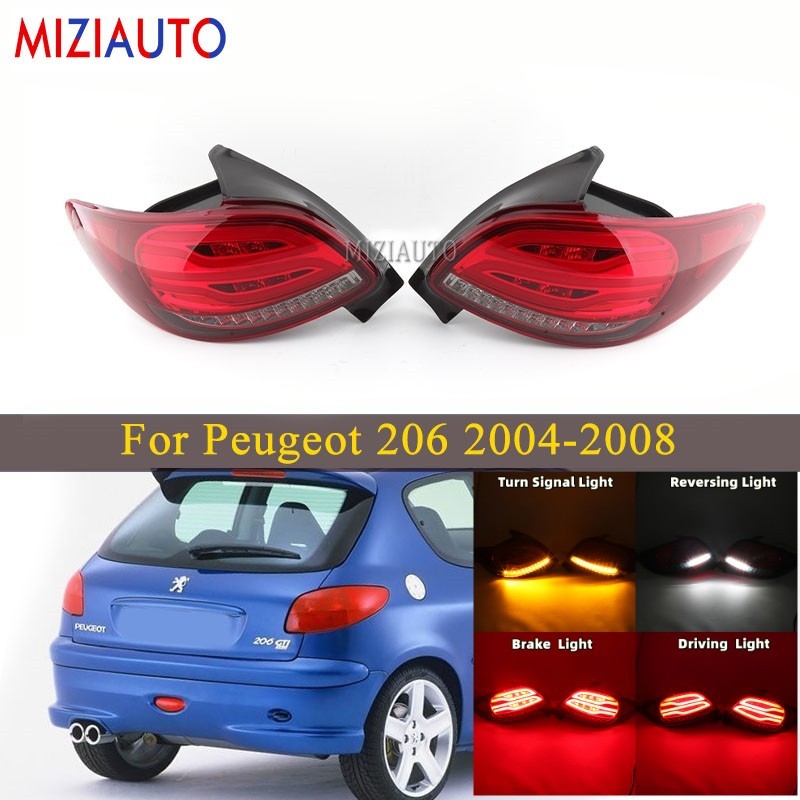 1 Pasang Penutup Lampu Belakang LED untuk Peugeot 206 2004 2005 2006 2007 2008 206CC Lampu Sinyal Be