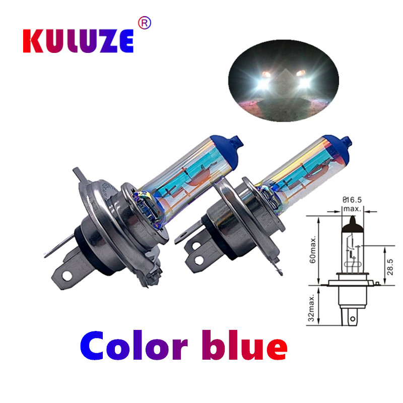 KULUZE 2 Buah H1 H3 H4 H7 H8 H11 Lampu Depan Biru Pelangi HB3 HB4 9012 Lampu Halogen Mobil Peningkat