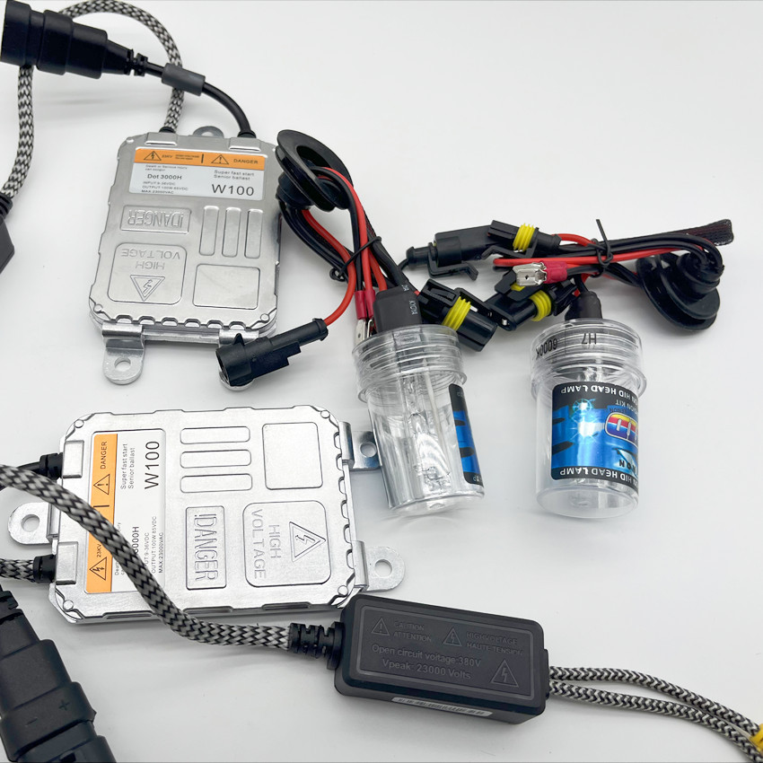 12V 24V 100W Ballast Kit HID Xenon Kit Bohlam Lampu Mobil H1 H3 H7 H11 9005 9006 4300K ​​6000K 8000K