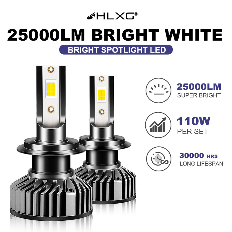 HLXG LED H4 H8 H9 H1 H11 9005 HB3 HB4 9006 Bohlam LED Mini H7 Led Canbus Lampu Depan Mobil Otomatis 