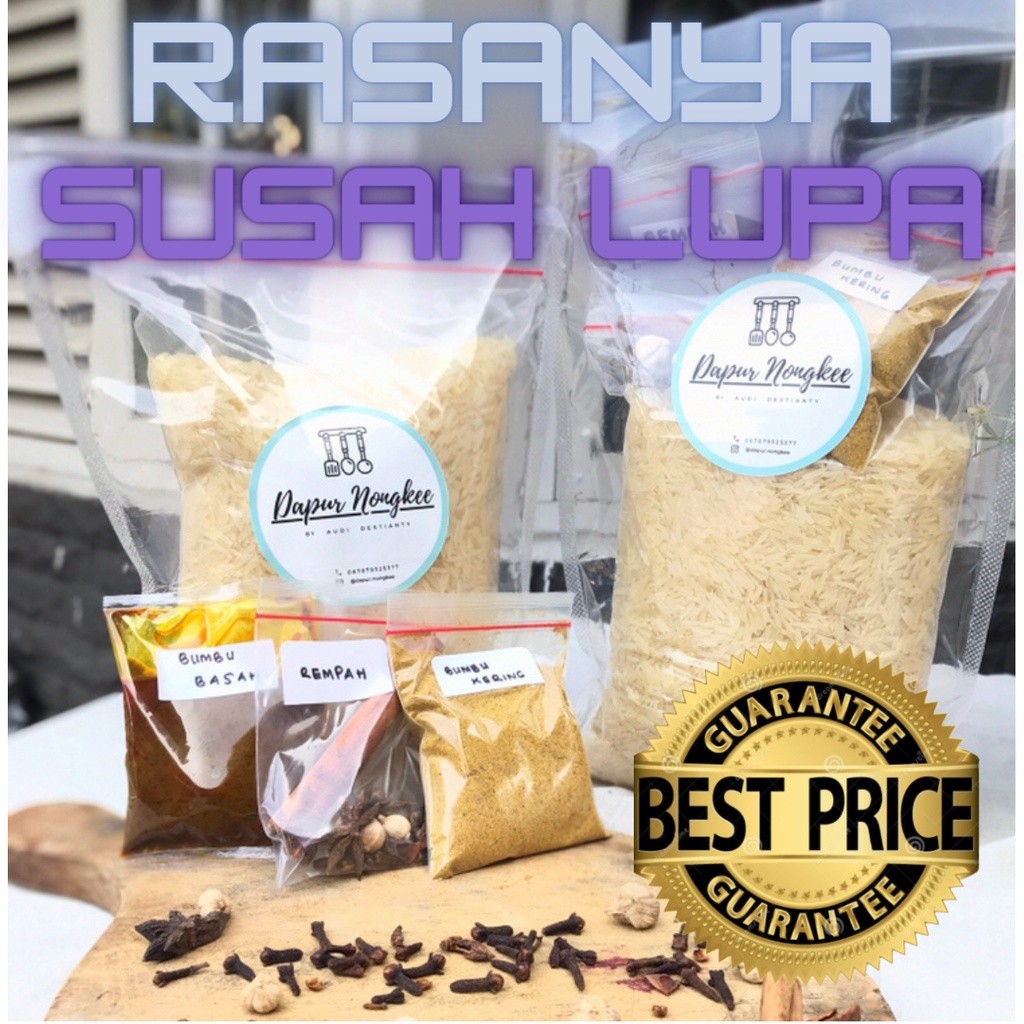 

SANS Nasi Kebuli Instan , Beras Basmati 1kg lengkap dgn Bumbu Nasi Kebuli