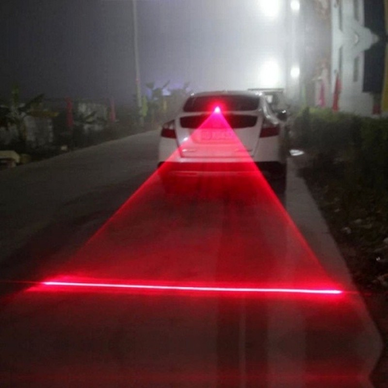 Lampu Kabut Laser LED Otomatis Mobil Lampu Belakang Anti-tabrakan Lampu Peringatan Rem Lampu Kabut E