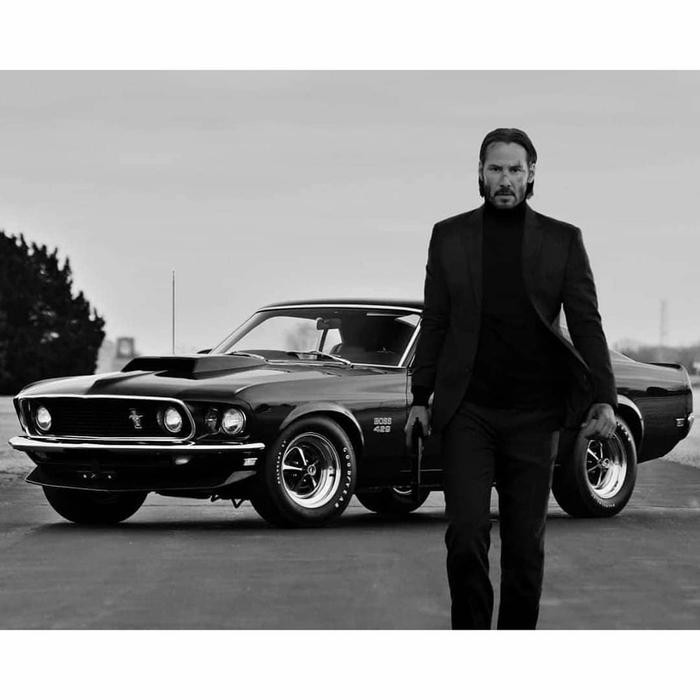 Terlaris Greenlight 1969 Ford Mustang Boss John Wick No Johnny Lightning Gulf