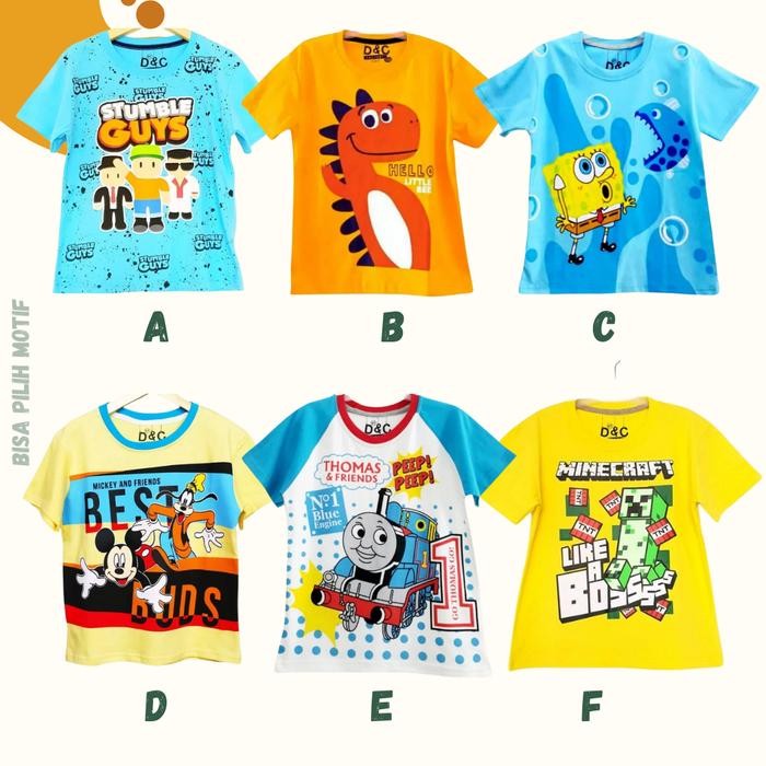 Baju Kaos Atasan Anak Laki Laki FULL PRINT Kaos Anak Grosir Murah