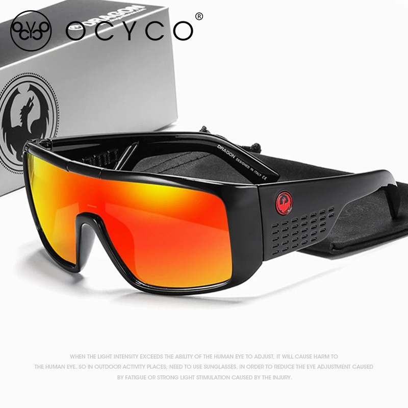Dragon Extra Large Sunglasses Men's Windshield Frame Sports Sunglasses Bicycle Reflective Square
