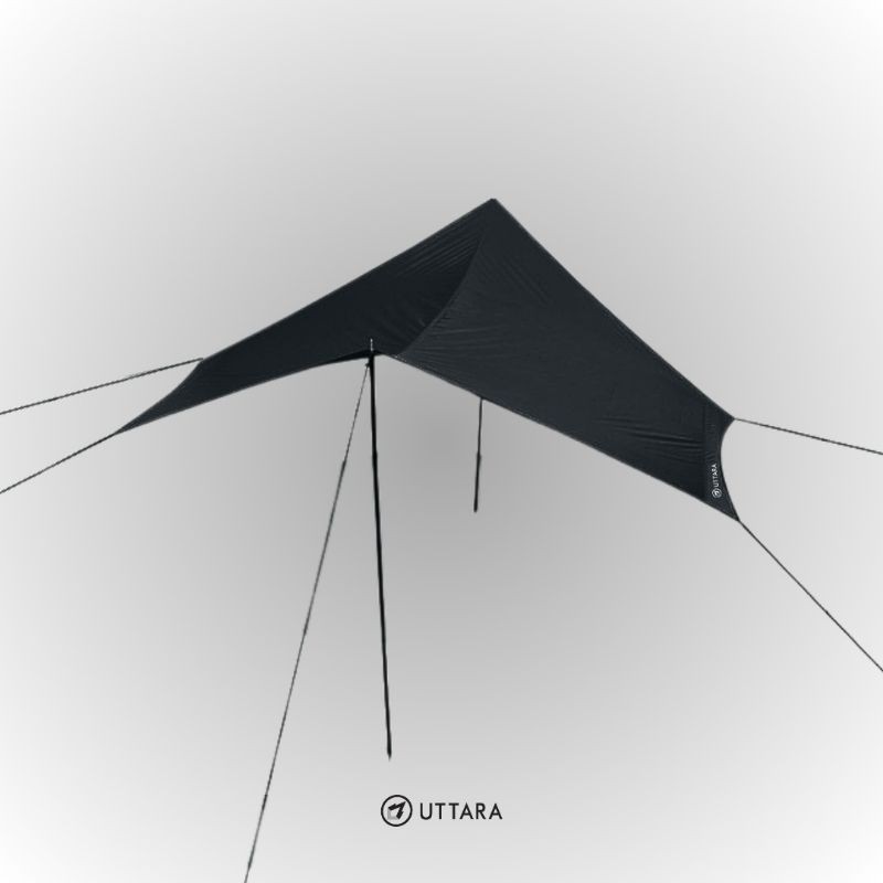 viral Uttara Hexa Tarp Flysheet Hitam Polyester Taffeta 210T