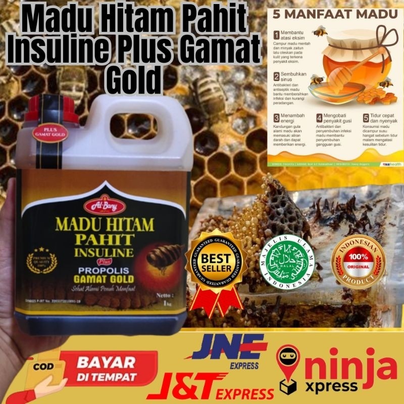 

RATU Super Madu Hitam Pahit Al-Bany Plus Gamat Gold 1000gr