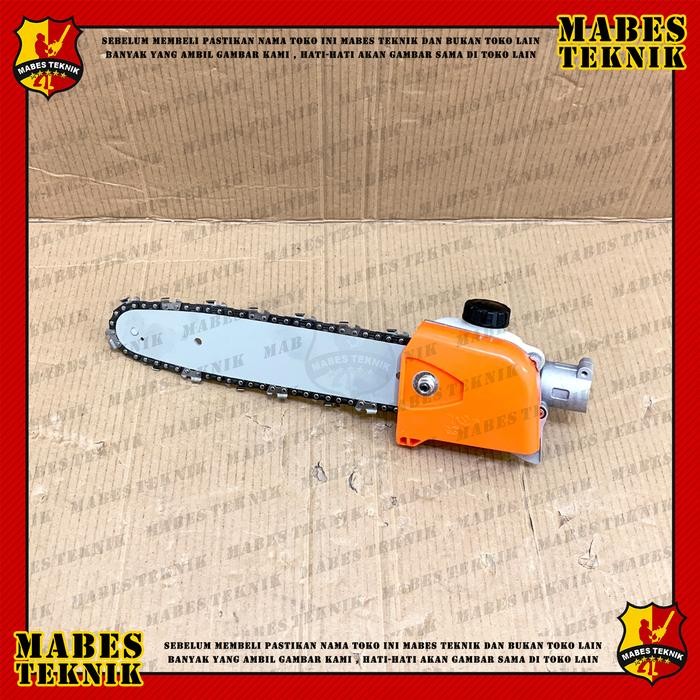 ADAPTER GERGAJI KAYU untuk MESIN POTONG RUMPUT BENSIN / Adaptor Chainsaw Mini untuk Pot Rumput 2 TAK