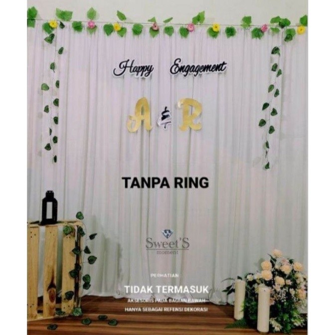 ID DEKORASI LAMARAN 1 SET LENGKAP PAKET BACKDROP TUNANGAN AKAD WEDDING TERLARIS
