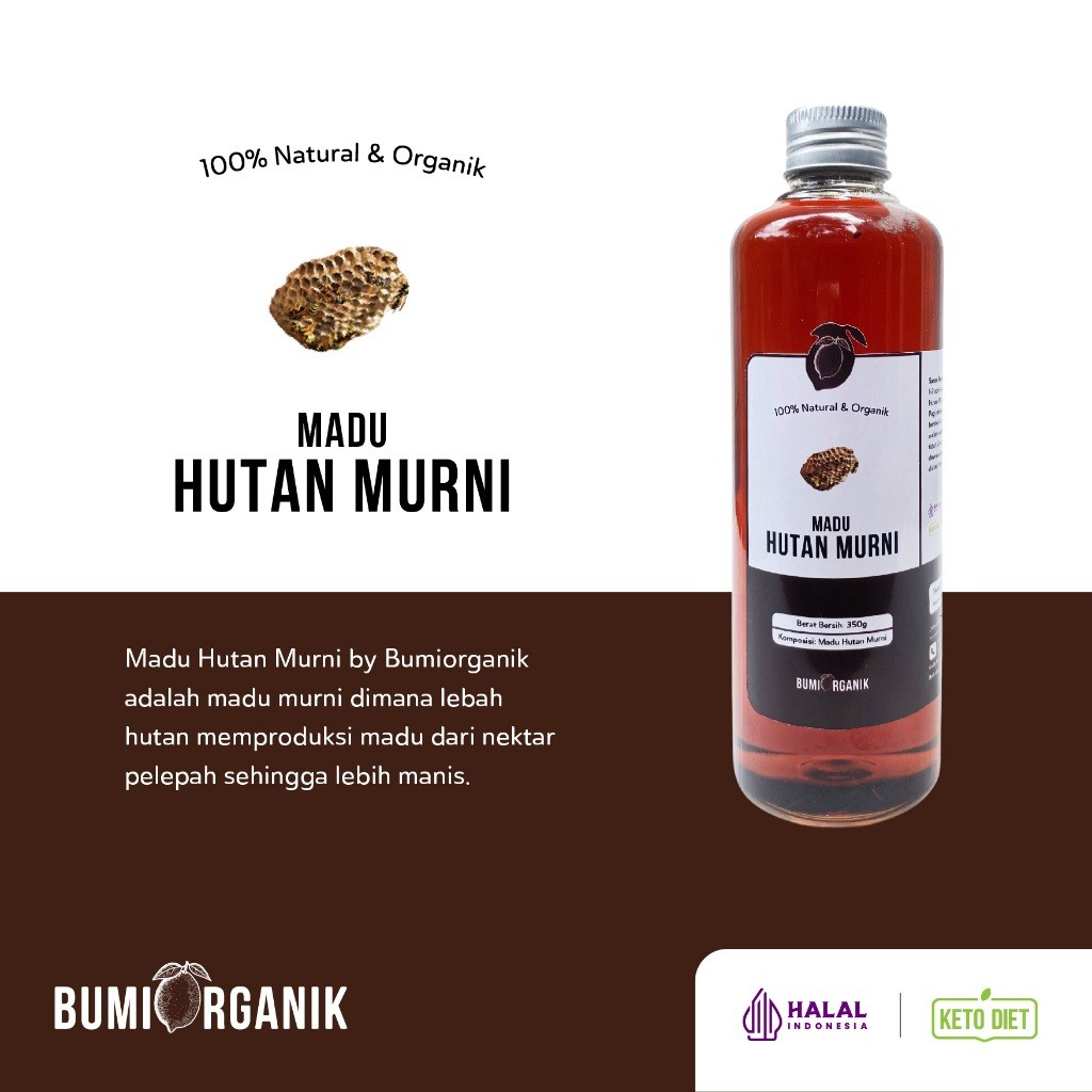 

MADU HUTAN SUPER ASLI 1000GRAM BUMI ORGANIK ALAMI Tanpa Campuran Apapun Raw Honey Minuman Herbal