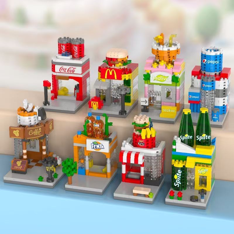 ID MMM MAINAN BLOK SERI TOKO FRANCHISE BURGER MODEL MAINAN EDUKASI MAINAN BRICKS ANAK NANO BLOCK