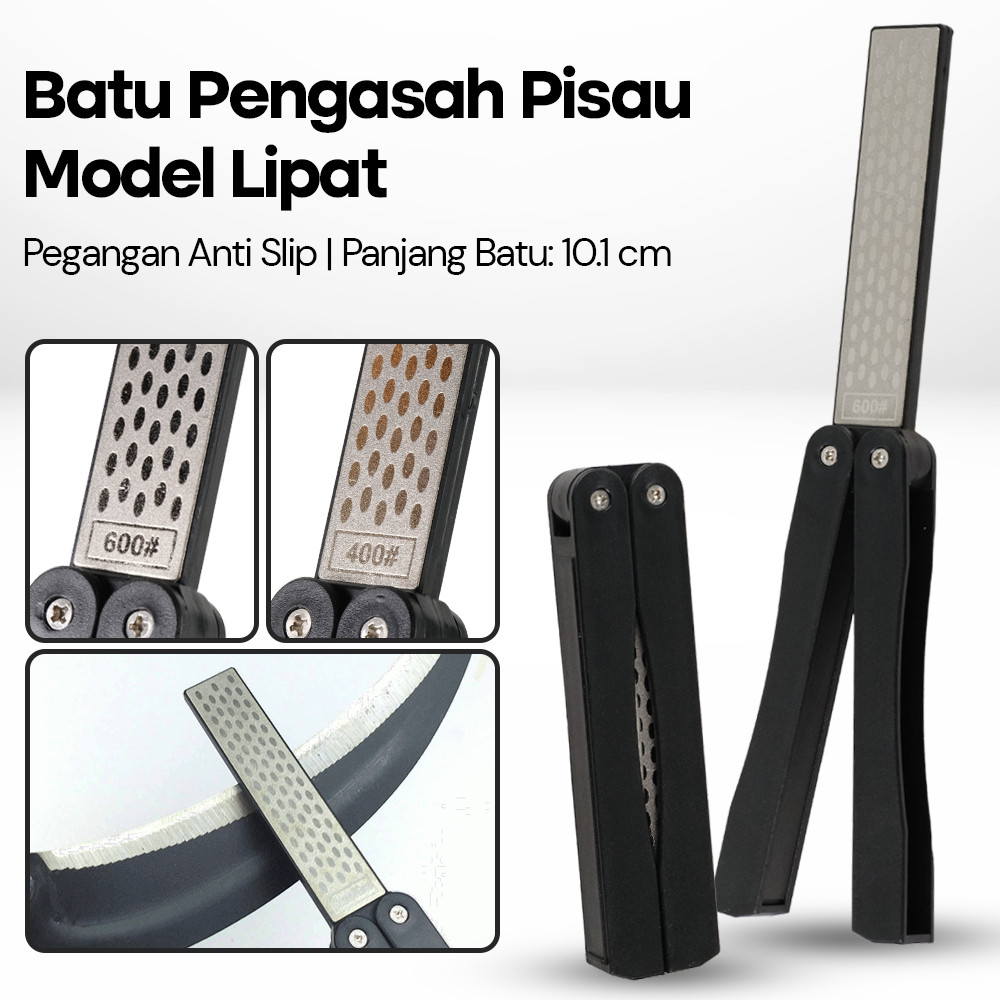 Perlengkapan DMD Batu Pengasah Pisau Model Lipat Diamond Knife Sharpener Non Slip - DM-10CM Dapur