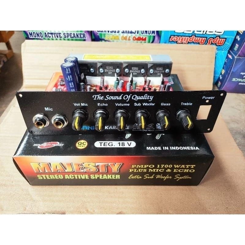 NEW PRODUCT KIT POWER AMPLIFIER SPEAKER AKTIF STEREO KARAOKE PLUS ECHO 1700W PMPO MAJESTY GRIYA