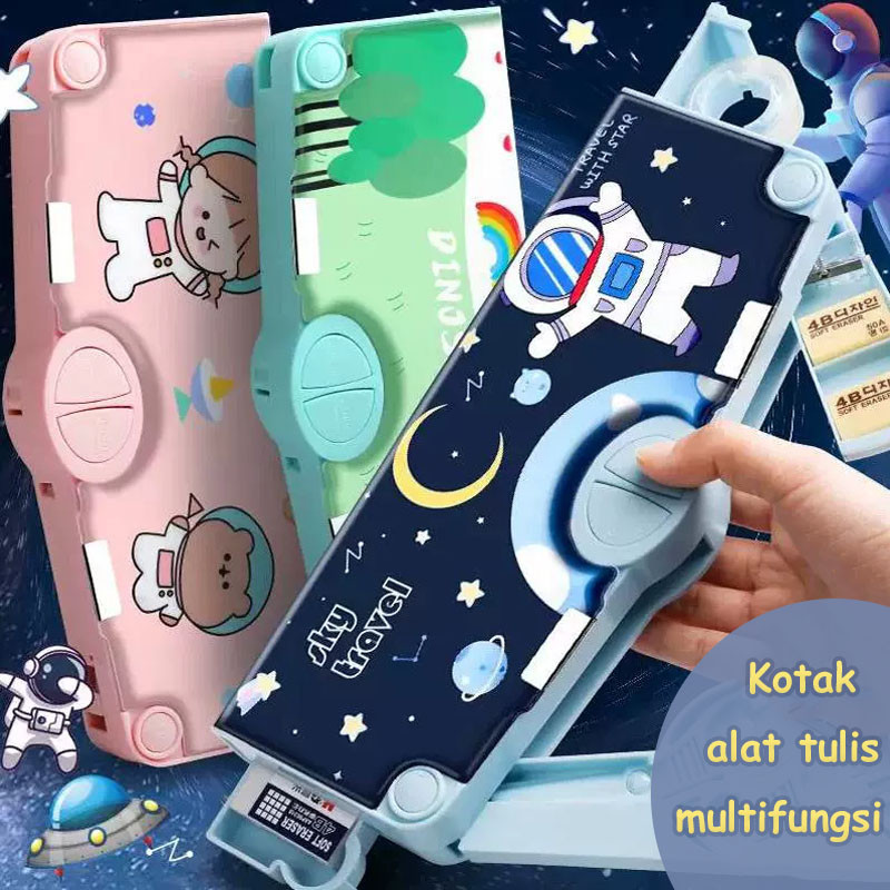 

KEIASATASKotak Alat Tulis Multifungsi Dengan Gunting Rautan Pensil Dan Gunting Kartun Unik